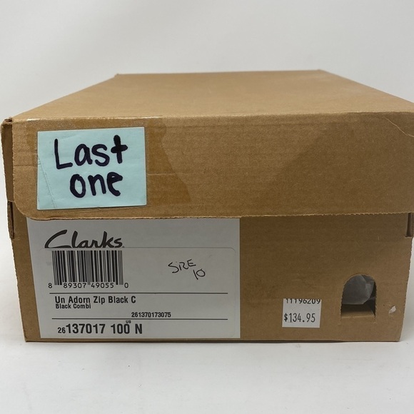 Clarks Un Adorn Zip Black Leather Combo NARROW - Picture 8 of 8